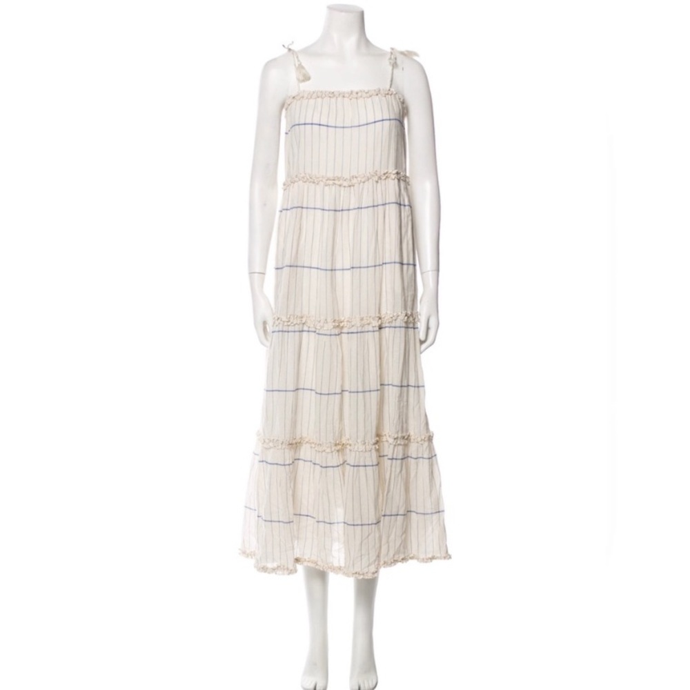 Tory Burch | S | Cream and Blue Midi Dress - Picture 2 of 7